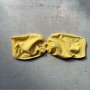 Abercrombie & Fitch Yellow Bikini Top with Ring Detail